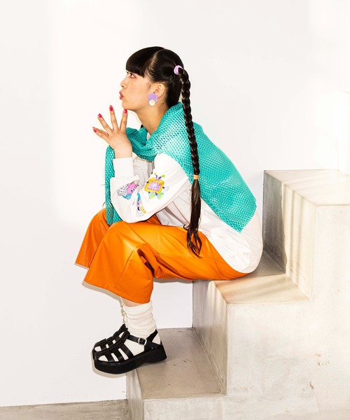 PUNYUS(プニュズ)の「メッシュトップス(Tシャツ/カットソー・レディース・ホワイト/ブラック/パープル/ピンク/グリーン・1/2/4/3)」の17枚目の写真