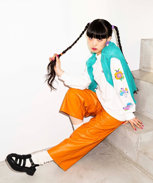 PUNYUS(プニュズ)の「メッシュトップス(Tシャツ/カットソー・レディース・ホワイト/ブラック/パープル/ピンク/グリーン・1/2/4/3)」の18枚目の写真