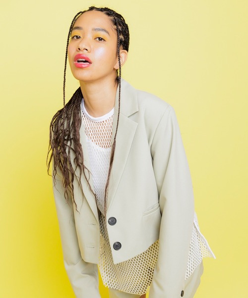 PUNYUS(プニュズ)の「メッシュトップス(Tシャツ/カットソー・レディース・ホワイト/ブラック/パープル/ピンク/グリーン・1/2/4/3)」の6枚目の写真