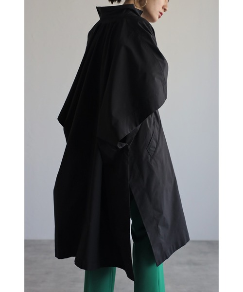 Bonjour Sagan（ボンジュールサガン）の「ケープポンチョコート（ポンチョ・レディース・キナリ/ブラック/ベージュ・FREE）」の5枚目の写真