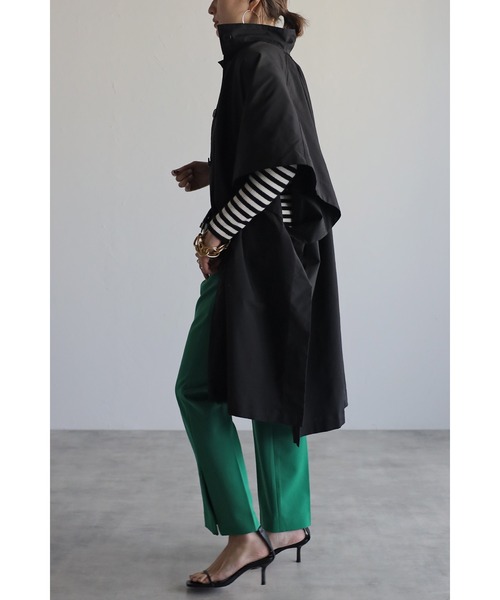 Bonjour Sagan（ボンジュールサガン）の「ケープポンチョコート（ポンチョ・レディース・キナリ/ブラック/ベージュ・FREE）」の6枚目の写真