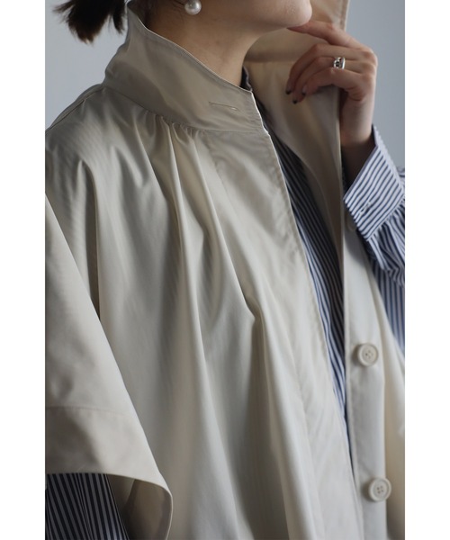 Bonjour Sagan（ボンジュールサガン）の「ケープポンチョコート（ポンチョ・レディース・キナリ/ブラック/ベージュ・FREE）」の14枚目の写真