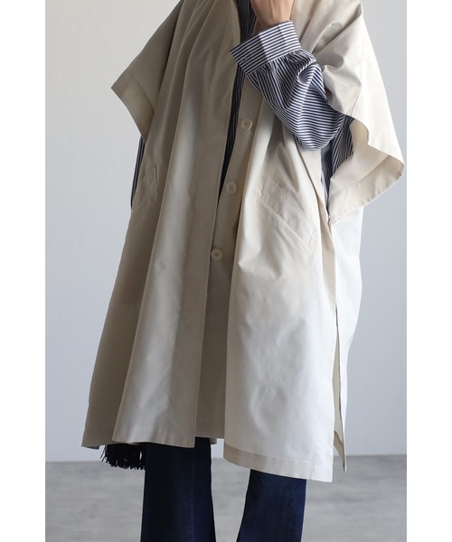 Bonjour Sagan（ボンジュールサガン）の「ケープポンチョコート（ポンチョ・レディース・キナリ/ブラック/ベージュ・FREE）」の17枚目の写真