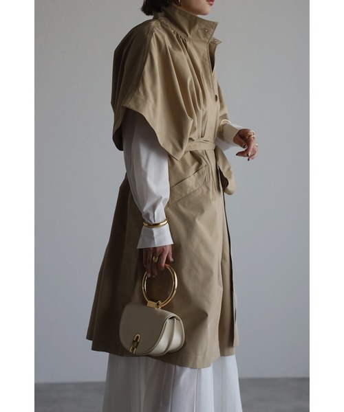 Bonjour Sagan（ボンジュールサガン）の「ケープポンチョコート（ポンチョ・レディース・キナリ/ブラック/ベージュ・FREE）」の19枚目の写真