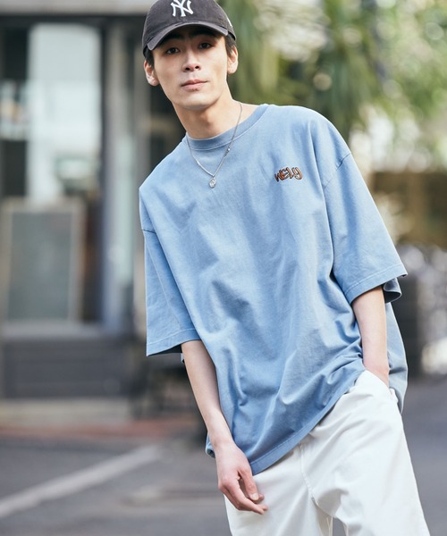 WEGO（ウィゴー）の「■■■WEGO/ワンポイントピグメントBIGT(S)■■■（Tシャツ/カットソー・メンズ・ベージュ/ブルー/スミクロ/ワイン・MEDIUM/LARGE/X-LARGE）」の3枚目の写真