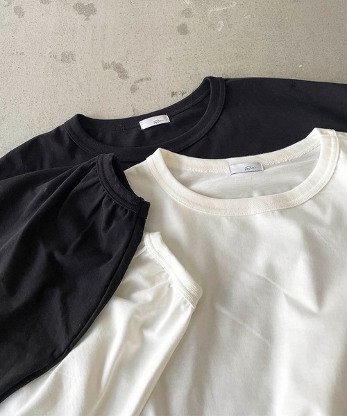 CANAL JEAN(キャナルジーン)の「arc コクーンロングスリーブTシャツ(Tシャツ/カットソー・レディース・ホワイト/ブラック・38)」の3枚目の写真