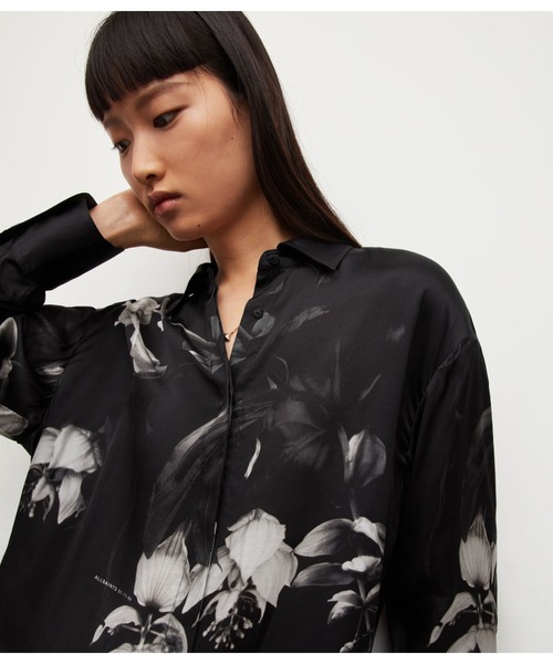ALLSAINTS（オールセインツ）の「BERNIE KOSUMOSO SHIRT | BERNIE KOSUMOSO シャツ（シャツ/ブラウス・レディース・ブラック・8/4/6）」の2枚目の写真