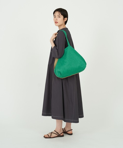 conges payes ADIEU TRISTESSE(コンジェ ペイエ アデュートリステス)の「配色リネントート(トートバッグ・レディース・チェック/パープル系その他/ベージュ系その他・FREE)」の9枚目の写真