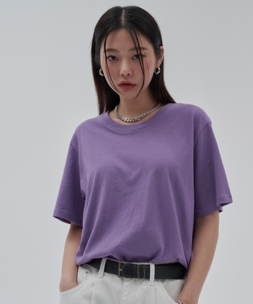 TOEASY(トゥイージー)の「A'GEM/9 × .kom『TOEASY/トゥイージー』Simple basic T-shirt/シンプル ベーシック Tシャツ カットソー(Tシャツ/カットソー・レディース・ホワイト/ライトブルー/ブラック/ブルー/グリーン/ライトグリーン/ライトパープル・FREE)」の7枚目の写真