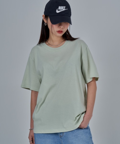 TOEASY(トゥイージー)の「A'GEM/9 × .kom『TOEASY/トゥイージー』Simple basic T-shirt/シンプル ベーシック Tシャツ カットソー(Tシャツ/カットソー・レディース・ホワイト/ライトブルー/ブラック/ブルー/グリーン/ライトグリーン/ライトパープル・FREE)」の4枚目の写真