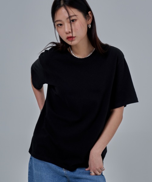 TOEASY(トゥイージー)の「A'GEM/9 × .kom『TOEASY/トゥイージー』Simple basic T-shirt/シンプル ベーシック Tシャツ カットソー(Tシャツ/カットソー・レディース・ホワイト/ライトブルー/ブラック/ブルー/グリーン/ライトグリーン/ライトパープル・FREE)」の1枚目の写真