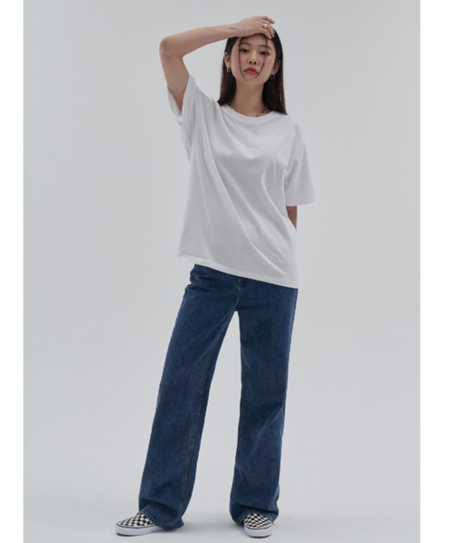 TOEASY(トゥイージー)の「A'GEM/9 × .kom『TOEASY/トゥイージー』Simple basic T-shirt/シンプル ベーシック Tシャツ カットソー(Tシャツ/カットソー・レディース・ホワイト/ライトブルー/ブラック/ブルー/グリーン/ライトグリーン/ライトパープル・FREE)」の12枚目の写真