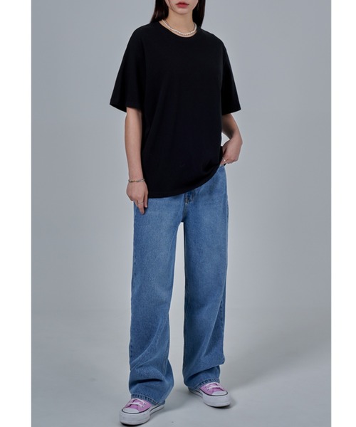 TOEASY(トゥイージー)の「A'GEM/9 × .kom『TOEASY/トゥイージー』Simple basic T-shirt/シンプル ベーシック Tシャツ カットソー(Tシャツ/カットソー・レディース・ホワイト/ライトブルー/ブラック/ブルー/グリーン/ライトグリーン/ライトパープル・FREE)」の21枚目の写真