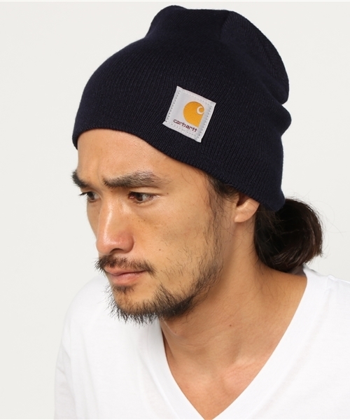 Carhartt（カーハート）の「Acrylic Knit Hat（ニットキャップ/ビーニー・メンズ・イエロー/オリーブ/ブラック/オレンジ/ライトブラウン/ヘザーグレー/ブラウン/ネイビー/ダークグリーン/ブルー/ダークグレー・FREE）」の9枚目の写真
