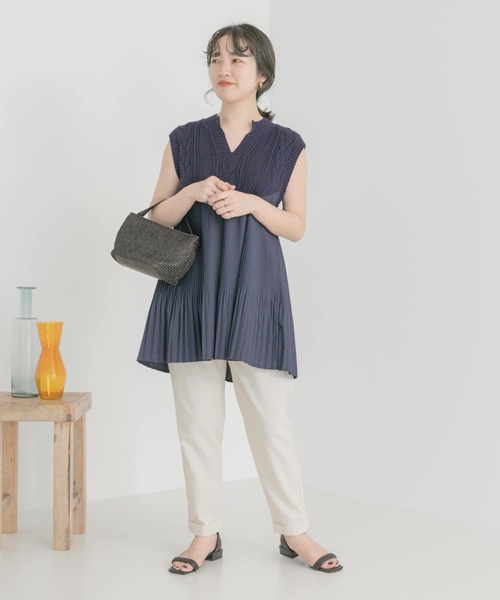 ITEMS URBANRESEARCH（アイテムズ アーバンリサーチ）の「リネン混イージーパンツ（その他パンツ・レディース・ブラック/ライトベージュ/モカ/ブルー・FREE）」の10枚目の写真