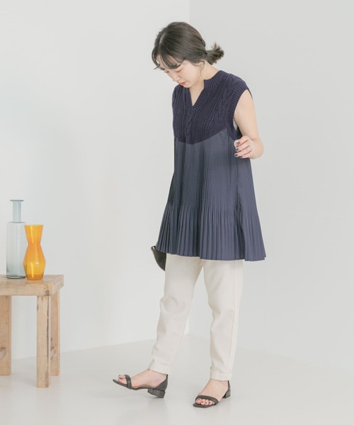 ITEMS URBANRESEARCH（アイテムズ アーバンリサーチ）の「リネン混イージーパンツ（その他パンツ・レディース・ブラック/ライトベージュ/モカ/ブルー・FREE）」の8枚目の写真