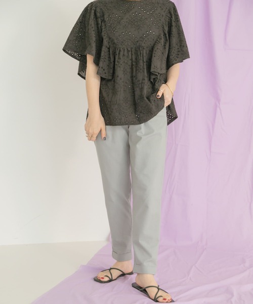 ITEMS URBANRESEARCH（アイテムズ アーバンリサーチ）の「リネン混イージーパンツ（その他パンツ・レディース・ブラック/ライトベージュ/モカ/ブルー・FREE）」の14枚目の写真