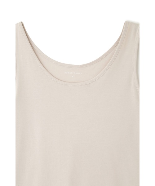 human woman(ヒューマンウーマン)の「オーガニックコットンスムースタンクトップ(Tシャツ/カットソー・レディース・ホワイト/グレー・MEDIUM)」の8枚目の写真