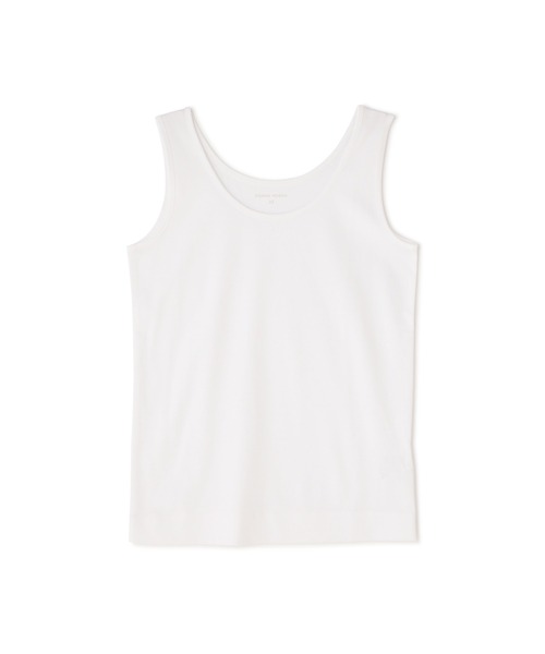 human woman(ヒューマンウーマン)の「オーガニックコットンスムースタンクトップ(Tシャツ/カットソー・レディース・ホワイト/グレー・MEDIUM)」の6枚目の写真
