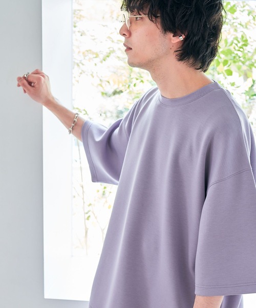 RAGEBLUE(レイジブルー)の「テックスリットクルーTシャツ(Tシャツ/カットソー・メンズ・ホワイト/ベージュ/パープル/ライトグリーン/スミクロ/ライトブルー・SMALL/MEDIUM/LARGE)」の6枚目の写真