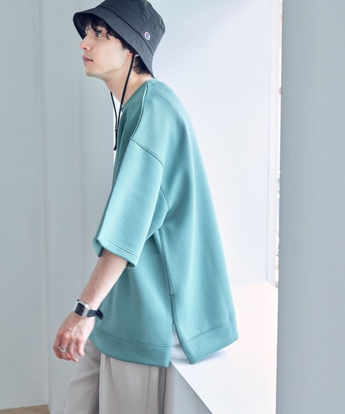 RAGEBLUE(レイジブルー)の「テックスリットクルーTシャツ(Tシャツ/カットソー・メンズ・ホワイト/ベージュ/パープル/ライトグリーン/スミクロ/ライトブルー・SMALL/MEDIUM/LARGE)」の4枚目の写真