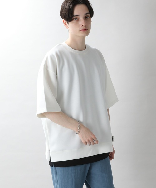 RAGEBLUE(レイジブルー)の「テックスリットクルーTシャツ(Tシャツ/カットソー・メンズ・ホワイト/ベージュ/パープル/ライトグリーン/スミクロ/ライトブルー・SMALL/MEDIUM/LARGE)」の12枚目の写真