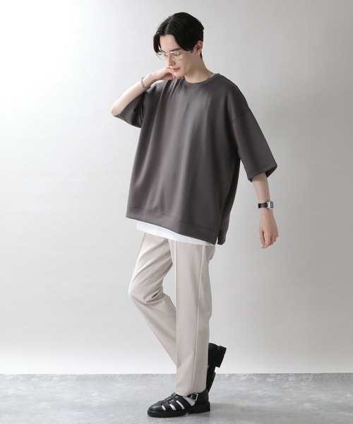 RAGEBLUE(レイジブルー)の「テックスリットクルーTシャツ(Tシャツ/カットソー・メンズ・ホワイト/ベージュ/パープル/ライトグリーン/スミクロ/ライトブルー・SMALL/MEDIUM/LARGE)」の13枚目の写真