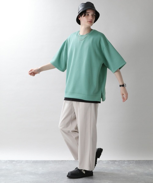 RAGEBLUE(レイジブルー)の「テックスリットクルーTシャツ(Tシャツ/カットソー・メンズ・ホワイト/ベージュ/パープル/ライトグリーン/スミクロ/ライトブルー・SMALL/MEDIUM/LARGE)」の18枚目の写真