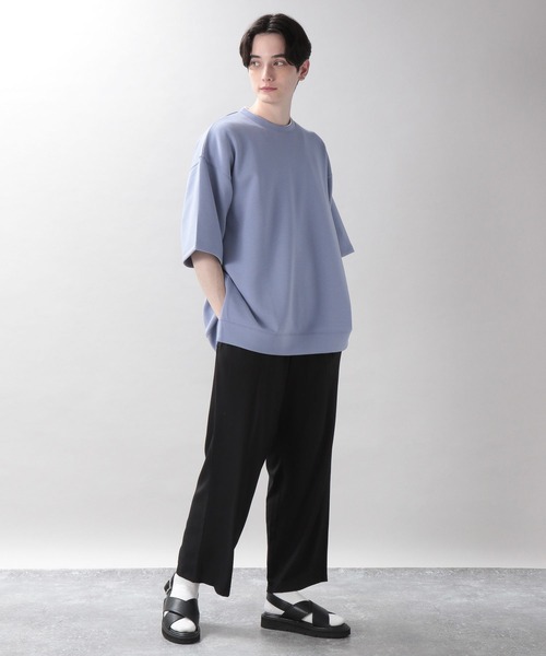 RAGEBLUE(レイジブルー)の「テックスリットクルーTシャツ(Tシャツ/カットソー・メンズ・ホワイト/ベージュ/パープル/ライトグリーン/スミクロ/ライトブルー・SMALL/MEDIUM/LARGE)」の7枚目の写真