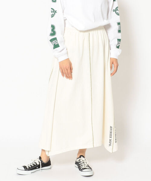 AVIREX（アヴィレックス）の「FADE WASH SKIRT/ フェイドウォッシュスカート（スカート・レディース・オフホワイト/オリーブ・FREE）」の12枚目の写真