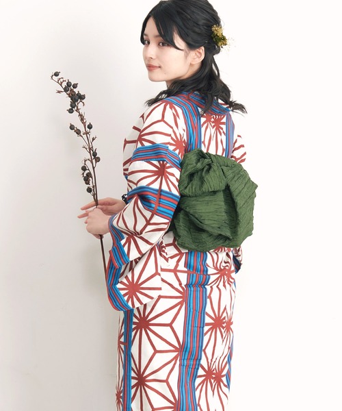 Dita(ディータ)の「1人で簡単に着られる♪(ゆかた・しわ兵児帯・下駄・着付け説明本・腰ひも1本)豪華浴衣5点セット浴衣 セット レディース 大人【K】(浴衣・レディース・その他6/その他3/その他1/その他5/その他4/その他2/その他7・FREE)」の12枚目の写真