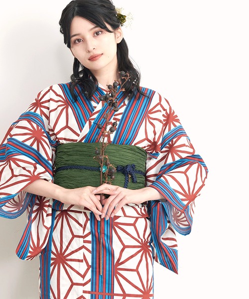 Dita(ディータ)の「1人で簡単に着られる♪(ゆかた・しわ兵児帯・下駄・着付け説明本・腰ひも1本)豪華浴衣5点セット浴衣 セット レディース 大人【K】(浴衣・レディース・その他6/その他3/その他1/その他5/その他4/その他2/その他7・FREE)」の13枚目の写真