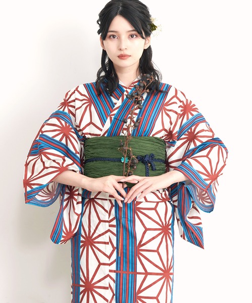 Dita(ディータ)の「1人で簡単に着られる♪(ゆかた・しわ兵児帯・下駄・着付け説明本・腰ひも1本)豪華浴衣5点セット浴衣 セット レディース 大人【K】(浴衣・レディース・その他6/その他3/その他1/その他5/その他4/その他2/その他7・FREE)」の17枚目の写真