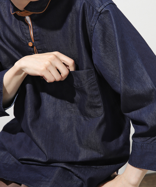 B.C STOCK(ベーセーストック)の「インディゴパイピング7S(シャツ/ブラウス・メンズ・ネイビー・MEDIUM/LARGE)」の18枚目の写真