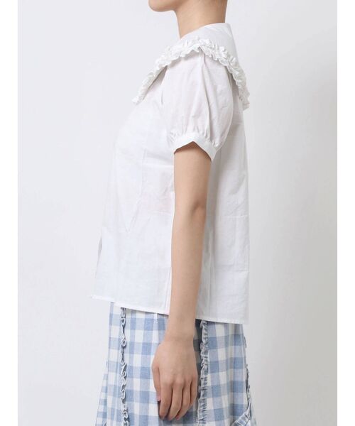 merry jenny（メリージェニー）の「フリルカラーパフスリーブブラウス（シャツ/ブラウス・レディース・ブラック/オフホワイト・FREE）」の8枚目の写真