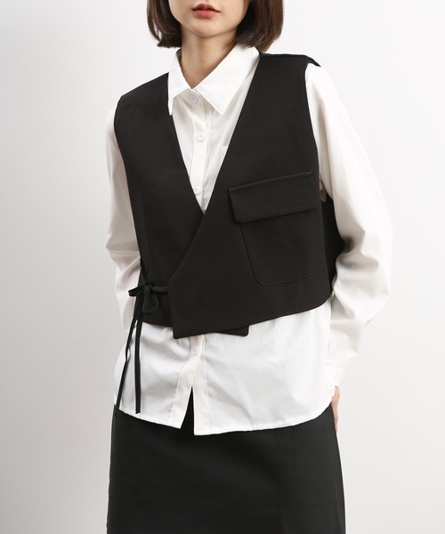 MAISON DE THERESE(メゾン ド テレーズ)の「デザインスーツベスト(ベスト・レディース・ブラック/ベージュ・MEDIUM/SMALL/LARGE)」の11枚目の写真