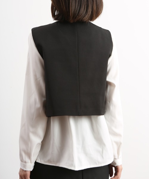MAISON DE THERESE(メゾン ド テレーズ)の「デザインスーツベスト(ベスト・レディース・ブラック/ベージュ・MEDIUM/SMALL/LARGE)」の10枚目の写真