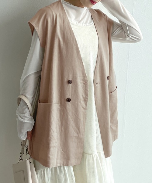 w closet（ダブルクローゼット）の「リネンレーヨンダブルジレ