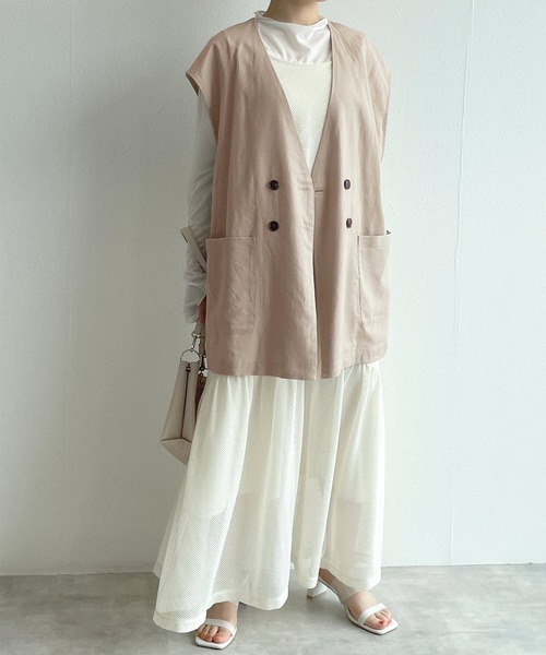 w closet（ダブルクローゼット）の「リネンレーヨンダブルジレ