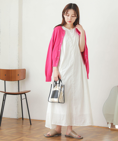 SENSE OF PLACE by URBAN RESEARCH（センスオブプレイスバイアーバンリサーチ）の「インドシシュウノースリーブワンピース（ワンピース・レディース・オフホワイト/グリーン/ブラック・ONE）」の8枚目の写真