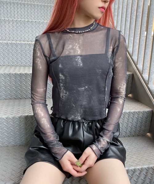 Figments（フィグメンツ）の「プリントシアートップス（Tシャツ/カットソー・レディース・ブラック・FREE）」の9枚目の写真