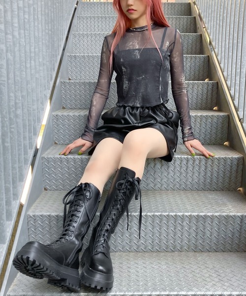 Figments（フィグメンツ）の「プリントシアートップス（Tシャツ/カットソー・レディース・ブラック・FREE）」の10枚目の写真