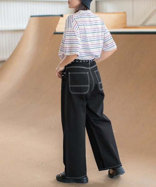 PBLIM（ページボーイリム）の「PAGEBOYLIM/マルチカラーボーダーT（Tシャツ/カットソー・レディース・ホワイト系その他/ブラック系その他/ブルー系その他・MEDIUM/LARGE）」の8枚目の写真