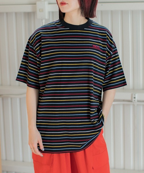 PBLIM（ページボーイリム）の「PAGEBOYLIM/マルチカラーボーダーT（Tシャツ/カットソー・レディース・ホワイト系その他/ブラック系その他/ブルー系その他・MEDIUM/LARGE）」の9枚目の写真