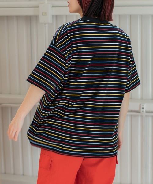 PBLIM（ページボーイリム）の「PAGEBOYLIM/マルチカラーボーダーT（Tシャツ/カットソー・レディース・ホワイト系その他/ブラック系その他/ブルー系その他・MEDIUM/LARGE）」の12枚目の写真