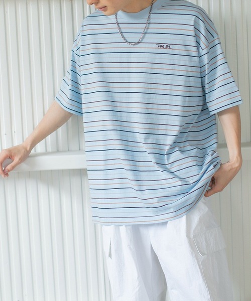 PBLIM（ページボーイリム）の「PAGEBOYLIM/マルチカラーボーダーT（Tシャツ/カットソー・レディース・ホワイト系その他/ブラック系その他/ブルー系その他・MEDIUM/LARGE）」の15枚目の写真