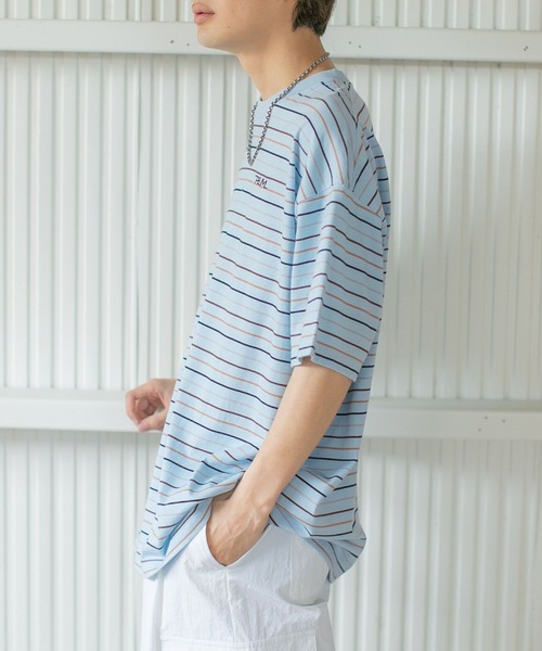 PBLIM（ページボーイリム）の「PAGEBOYLIM/マルチカラーボーダーT（Tシャツ/カットソー・レディース・ホワイト系その他/ブラック系その他/ブルー系その他・MEDIUM/LARGE）」の18枚目の写真