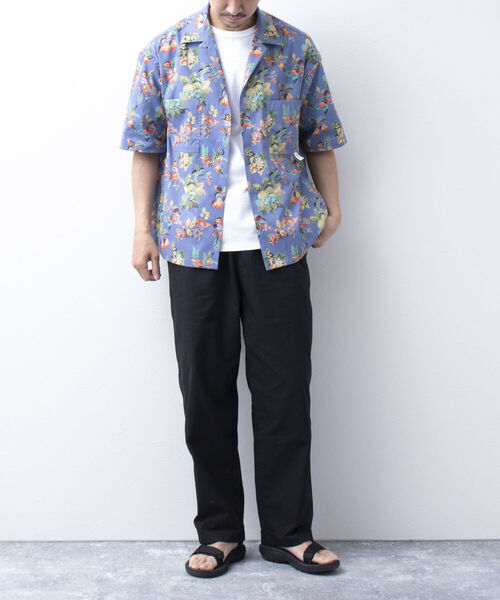 NOLLEY'S goodman(ノーリーズグッドマン)の「【WORK ABOUT/ワークアバウト】VACANCE SHIRT 総柄プリントシャツ アロハシャツ(シャツ/ブラウス・メンズ・ブルー系その他5/ブルー系その他7/ブラウン/ブラック×グレー・LARGE/MEDIUM)」の20枚目の写真