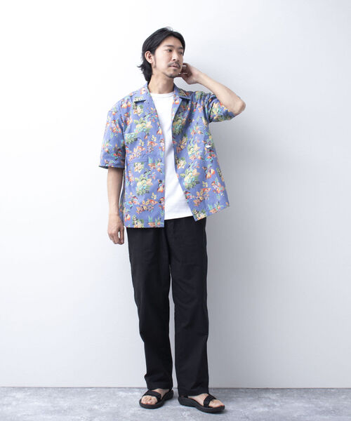 NOLLEY'S goodman(ノーリーズグッドマン)の「【WORK ABOUT/ワークアバウト】VACANCE SHIRT 総柄プリントシャツ アロハシャツ(シャツ/ブラウス・メンズ・ブルー系その他5/ブルー系その他7/ブラウン/ブラック×グレー・LARGE/MEDIUM)」の21枚目の写真
