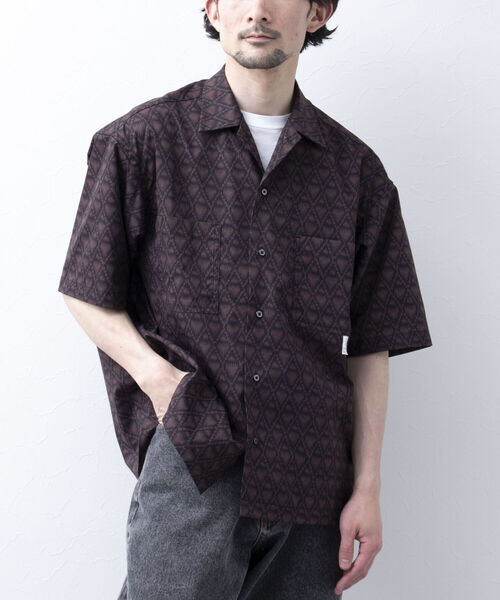 NOLLEY'S goodman(ノーリーズグッドマン)の「【WORK ABOUT/ワークアバウト】VACANCE SHIRT 総柄プリントシャツ アロハシャツ(シャツ/ブラウス・メンズ・ブルー系その他5/ブルー系その他7/ブラウン/ブラック×グレー・LARGE/MEDIUM)」の6枚目の写真